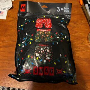 SWAG Christmas Themed Medium Boxer‎ Briefs Funny THREE PACK SEALED